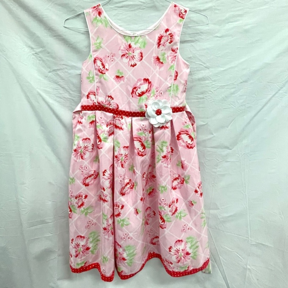 Jona Michelle Pink Flowered Sleeveless Dressy Dress Girls 12